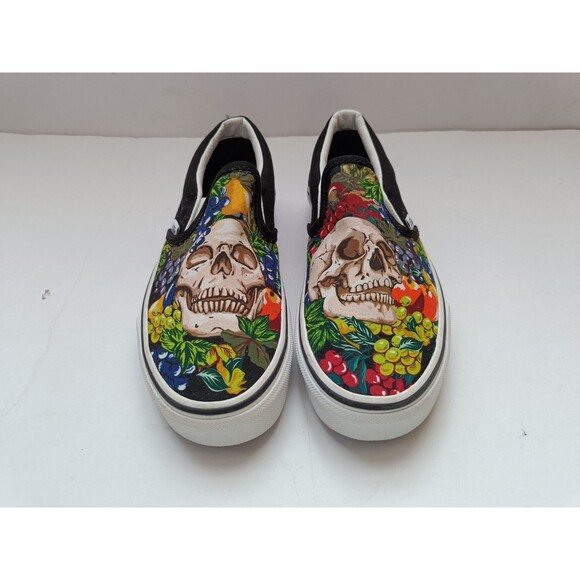 VANS Fruit Skull Classic Low Top Sneakers  WOMEN’S 6.5  Skate Shoes Slip On USA - Picture 1 of 7